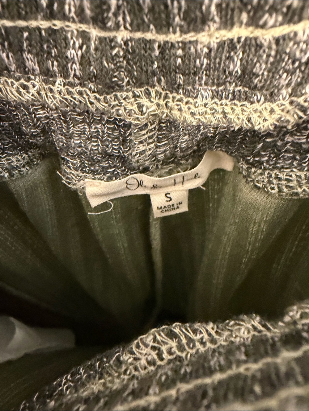 Oli & Hali Olive Green Patchwork Knit Matching Set - Picture 7 of 8